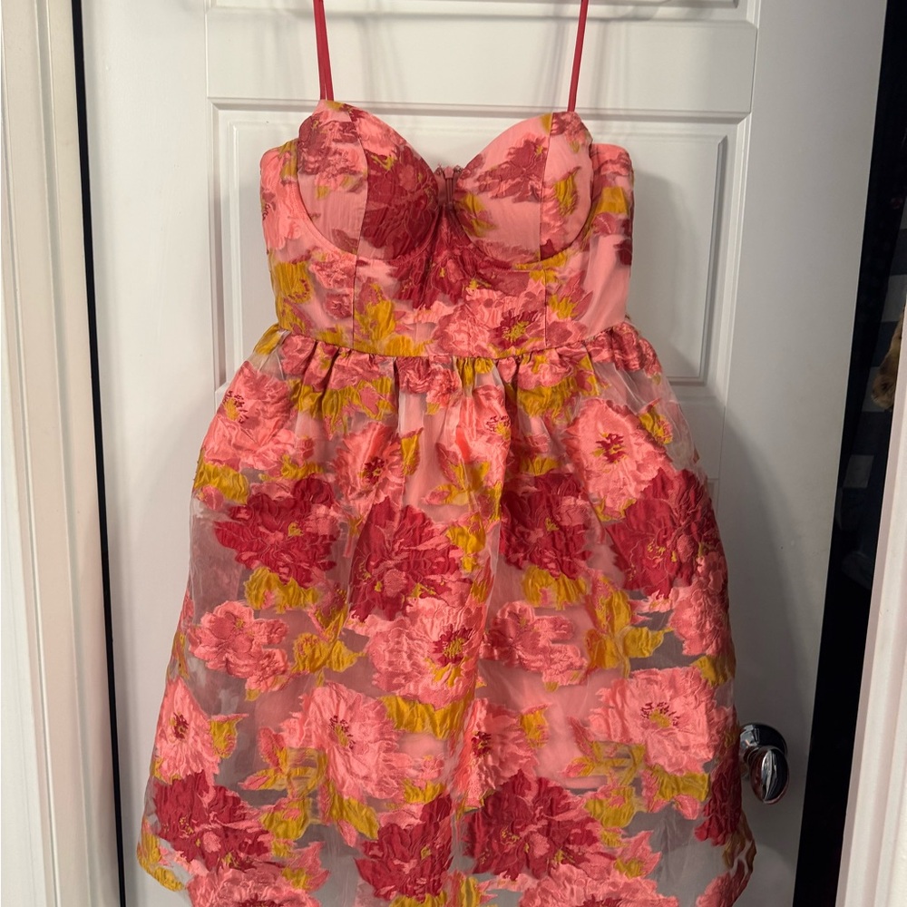 Fashion Nova Pink Sleeveless Sweetheart Midi Dress